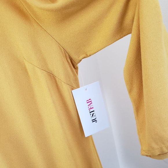 JustFab Flounce Hem Shift Dress Yellow Size XXL - Picture 5 of 11